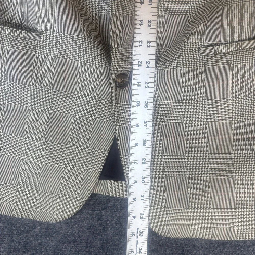 Brooks Brothers Lands' End Blazer Suit Set Mens 40R/34 Gray Glen Plaid Wool